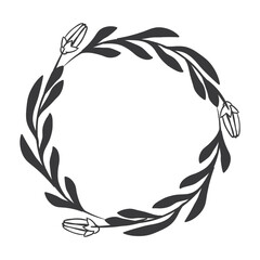 hand drawn wedding decorative elements.  floral and plant elements. Vector illustration