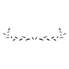 silhouette wedding decorative ornament.  floral and plant elements. Vector illustration