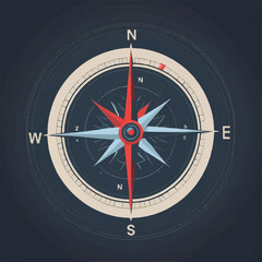 compass on black background