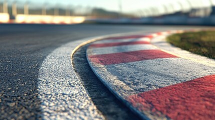 Detail of a racing track curb in motorsport environment
