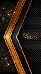 Smartphone Wallpaper Black Gold Business Background with Light Effect, Luxury Horizontal Size, Modern Frame Banners, Marketing Premium Illustrations.