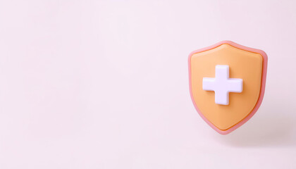 Obraz premium Creative shield icon representing safety and protection on a neutral background.