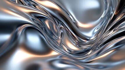 Fototapeta premium A sleek, smooth metallic texture with subtle light reflections, creating a futuristic abstract background.