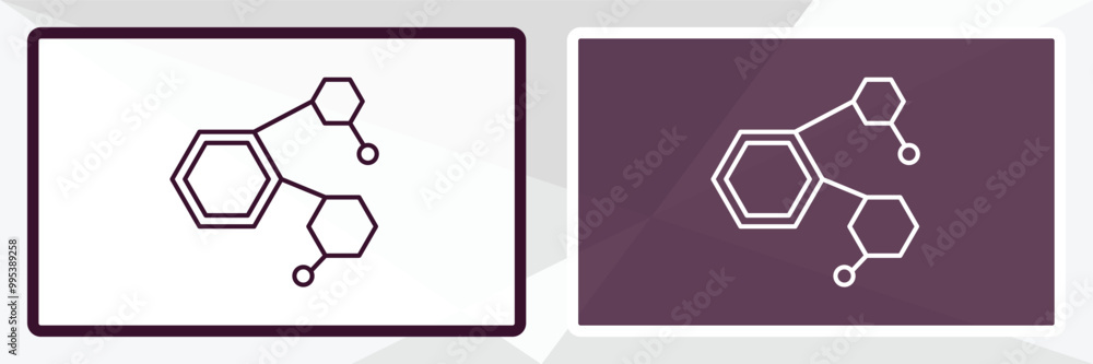 Poster chemical structure outline icon. linear vector from nature concept. thin line white and black chemic