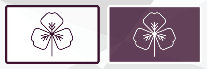 trifoliate ternate outline icon. Linear vector from nature concept. Thin line white and black trifoliate ternate icon isolated on white and dark background