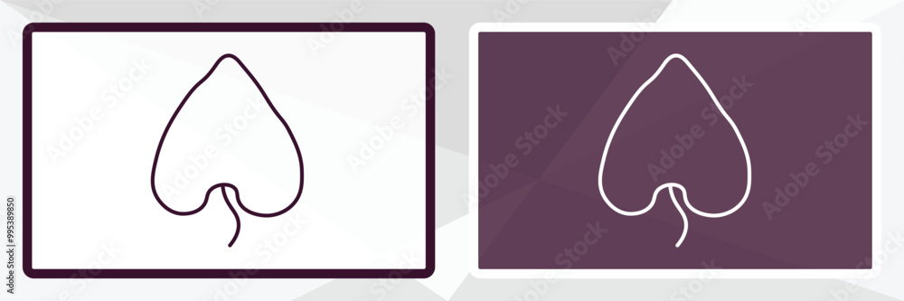 Poster obcordate outline icon. linear vector from nature concept. thin line white and black obcordate icon 