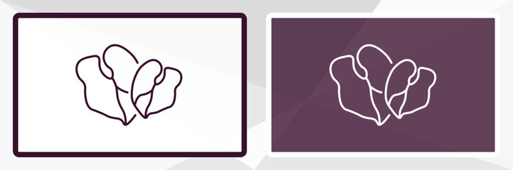 philodendron outline icon. Linear vector from nature concept. Thin line white and black philodendron icon isolated on white and dark background