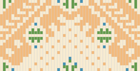 Cross Stitch Pattern Arabic Pattern Mehndifolk Embroidery, Aztec Geometric Ornament Print. Design for Carpet, Wallpaper, Clothing, Wrapping, Fabric