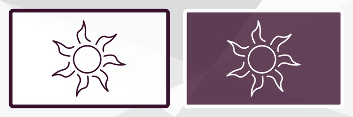 sol outline icon. Linear vector from nature concept. Thin line white and black sol icon isolated on white and dark background