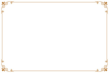 Elements of ornate vintage frames. Border gold on white classic calligraphy swirls, floral motifs. Design print for greeting cards, wedding invitations, restaurant menu, royal certificates. Set 149
