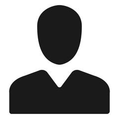 Profile vector black flat icon.