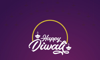 Happy Diwali card , banner with gradient background . Vector illustration. EPS 10