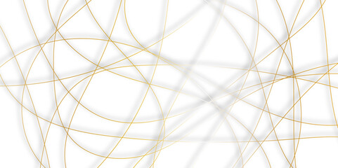 White abstract background with golden diagonal lines and shadows. modern random pattern line stroke transparent background. Simple gold scribble line backdrop Minimal style website banner design.	
