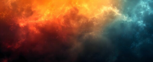 Smooth Textured Black, Teal Blue and Orange Gradient Background