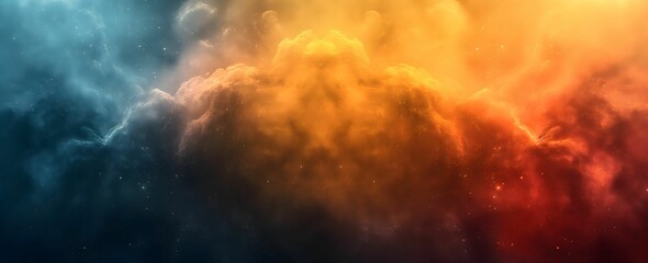 Smooth Textured Black, Teal Blue and Orange Gradient Background