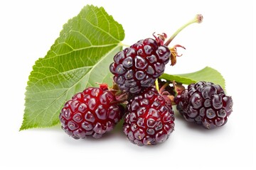 A fresh mulberry isolated on white