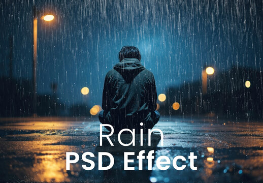 Rain PSD Photo Effect