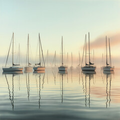 Fototapeta premium boats at sunset
