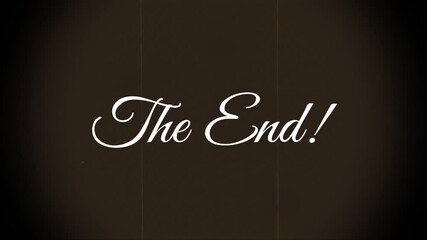Old film "The End Sign" animation, closing title animation, The End title animation