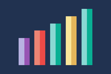 Vibrant Bar Graph Illustrating Financial Growth with Contrasting Colored Bars