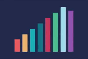 Vibrant Bar Graph Illustrating Financial Growth with Contrasting Colored Bars