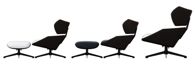 armchair isolate on a transparent background, comfortable furniture for home interior, 3D illustration, cg render
