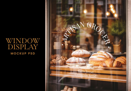 Bakery Shop window Display Mockup With Generative AI