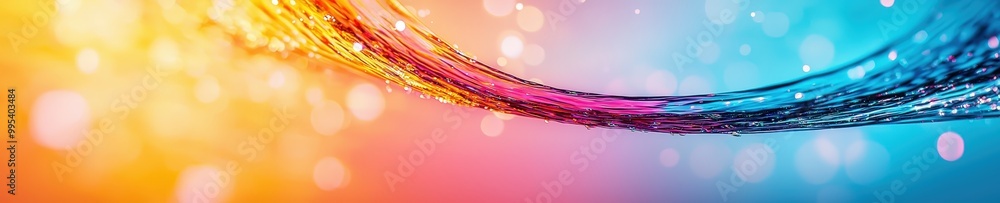 Aufkleber a vibrant abstract image featuring colorful flowing waves against a bright background, creating a se