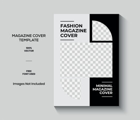 Grey and Black Modern Fashion Magazine Cover Template