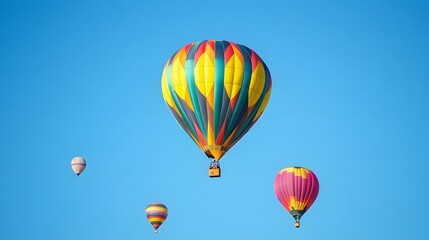 Obraz premium 32. A colorful hot air balloon festival against a clear blue sky