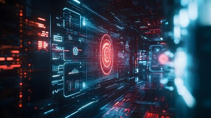 Abstract technological background with various technological ele. 