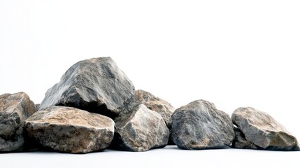 Naklejka premium rocks stones standing alone against a pure white background.