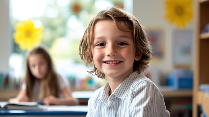 The Smiling Child in Classroom