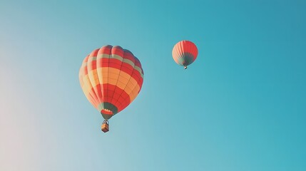 Naklejka premium 32. A colorful hot air balloon festival against a clear blue sky