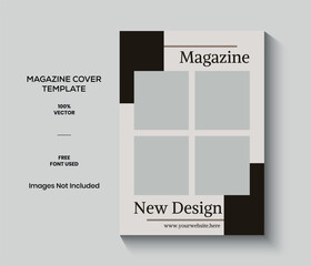 White And Brown Minimalist Interior Magazine Cover Template