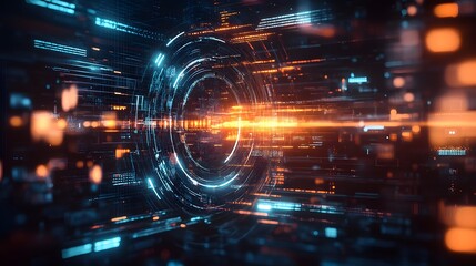 Abstract technological background with various technological ele. 