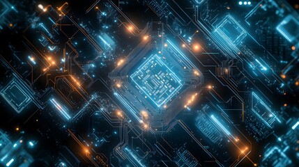 Obraz premium Abstract technological background with various technological ele. 