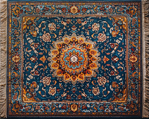 Obraz premium Persian carpet with ornate patterns and bold central motif