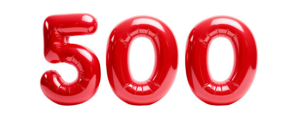 Fototapeta premium inflatable ball figured red number on a transparent background