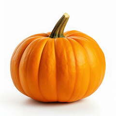 Obraz premium Perfectly Round Pumpkin on Isolated White Background