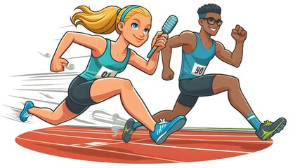 Track and Field isolated cartoon vector illustrations.