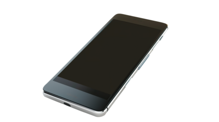 Smartphone mockup isolated on transparent background, png