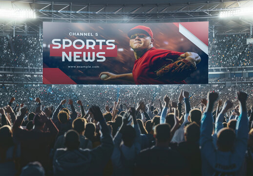 Screen Stadium LED Display Mockup With Generative AI