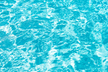Background of water, surface blue swimming pool.