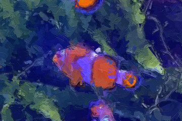 Oil paintings and various flowers, marine creatures, roses, peonies, tigers, and beauty