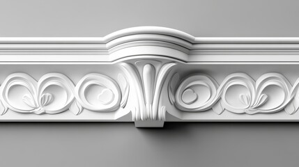 Curved cornice with geometric design patterns, seamless vector texture, smooth lighting, sharp details, soft shadows, realistic material finish, modern and futuristic interior style
