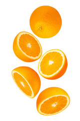 Falling Orange, cutout, full depth of field.