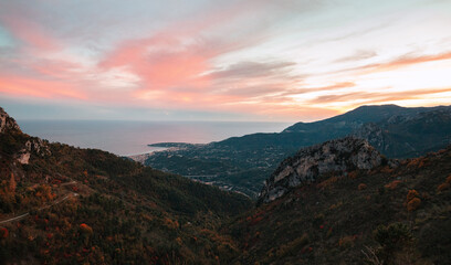 sunset in the mountains