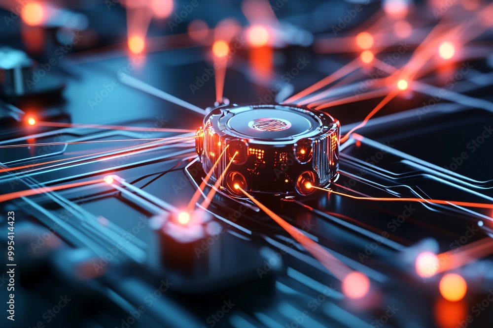 Poster quantum communication network visualization concept