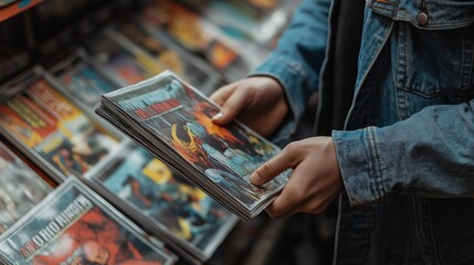 Hands carefully placing a rare comic book into a protective sleeve highlighting preservation and value of collectible items